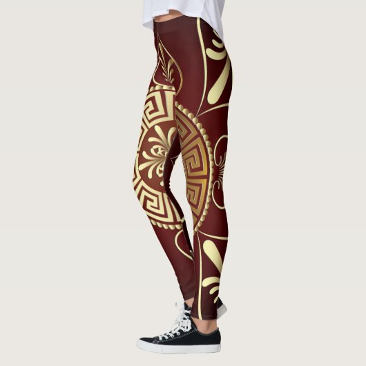 Grèce Key Burgundy Leggings (Gauche)