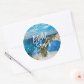 Grèce santorini aquarelle nuptiale autocollant dou (Enveloppe)