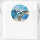 Grèce santorini aquarelle nuptiale autocollant dou (Sac)