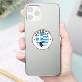Grèce Sticker Drapeau Rond Pour Portable Book... (Téléphone)