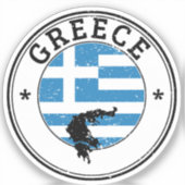 Grèce Sticker Drapeau Rond Pour Portable Book... (Recto)