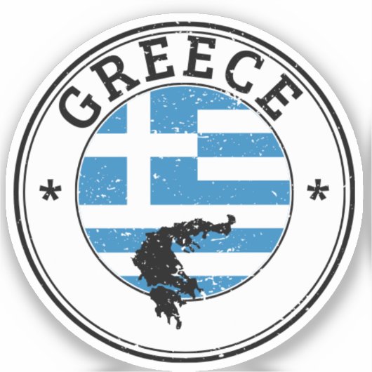 Grèce Sticker Drapeau Rond Pour Portable Book... (Recto)