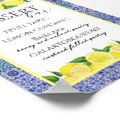 Grecian Blue en Lemon Dessert Bar Poster (Hoek)