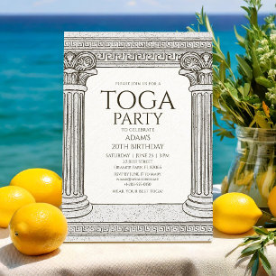 Grecian Toga Party nodigt uit tot stenen kolommen Kaart
