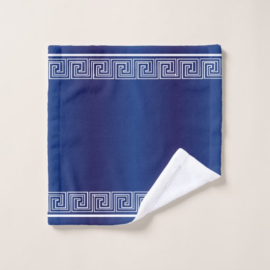 Grècienne blanche Conception de la Frieze bleu mar (Gant de toilette)