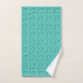 grecque Motif, turquoise et aqua (Serviette à main)