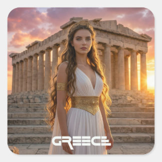GREECE - ACROPOLIS VIERKANTE STICKER