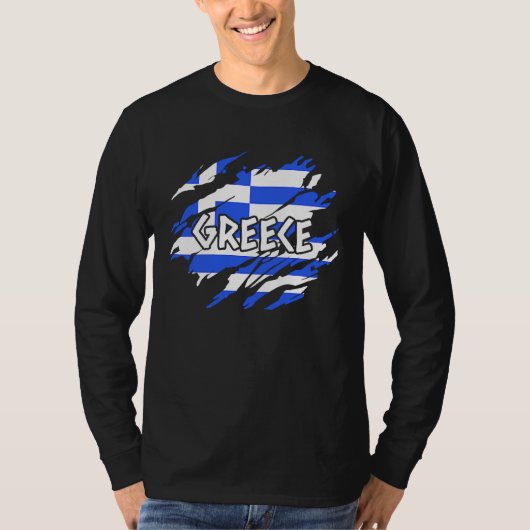 Greece Flag T-shirt (Voorkant)