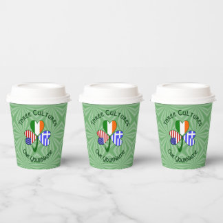 Greece Ireland USA Shamrock Personalized Text  Papieren Bekers