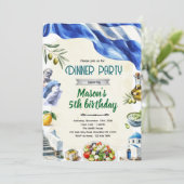 Greece Theme Dinner Party Invitation (Debout devant)