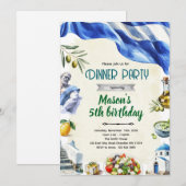 Greece Theme Dinner Party Invitation (Devant / Derrière)