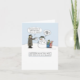 Greedy Frosty - Humoureuze kerstfeestjes Feestdagen Kaart