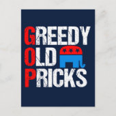 Greedy Old Pricks Funny Anti GOP Briefkaart (Voorkant)