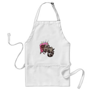 Greedy Raccoon vol met Birthday Cake Cartoon Standaard Schort