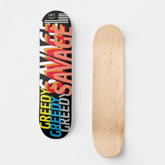 GREEDY SAVAGE JMT 7 3/4" Skateboard Deck (Voorkant)