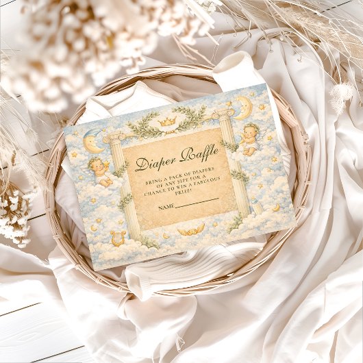 Greek Classic Columns Diapper Raffle Informatiekaartje