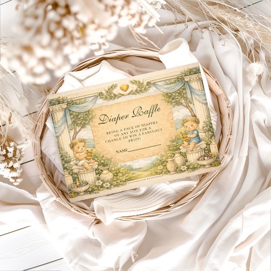 Greek Coastal Columns Diapper Raffle Informatiekaartje