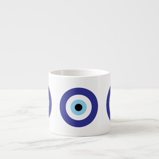Greek Evil Eye Blue Mati symbool Espresso Kop (Voorkant)