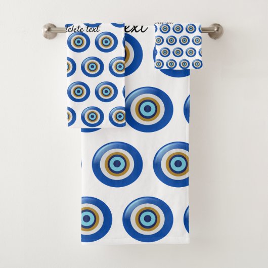 Greek Eye Design Voeg gewoon tekst toe Bad Handdoek (Insitu)