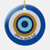 Greek Eye Design Voeg gewoon tekst toe Keramisch Ornament (Achterkant)