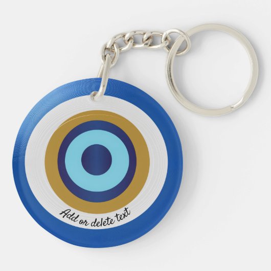 Greek Eye Design Voeg gewoon tekst toe Sleutelhanger (Achterkant)