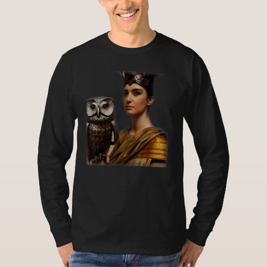 Greek Goddess Athena In Intricate Armorplate No He T-shirt (Voorkant)
