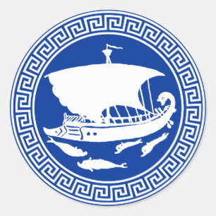 Greek Key Design Ronde Sticker