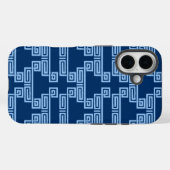 Greek Key Meander Tier in Blue Indigo Case-Mate iPhone Case (Achterkant (horizontaal))