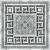 Greek Meander - Greek Key Black and White Marble Sticker (Voorkant)
