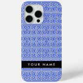 Greek Meander Key H Blauw, Jouw naam, Personalisee Case-Mate iPhone Case (Achterkant)