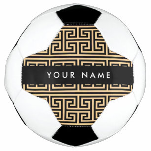 Greek Meander Key H Brown, Jouw naam, Personalisee Voetbal