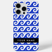 Greek Meander Key, Wave Key, Blauw, Jouw naam Case-Mate iPhone Case (Achterkant)