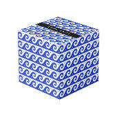 Greek Meander Key, Wave Key, Blauw, Jouw naam Kubus (Achter hoekig)