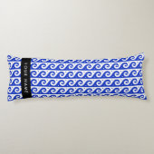 Greek Meander Key, Wave Key, Blauw, Jouw naam Lichaamskussen (Achterkant)