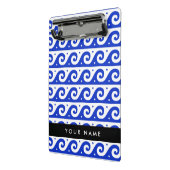 Greek Meander Key, Wave Key, Blauw, Jouw naam Mini Klembord (Angled2)