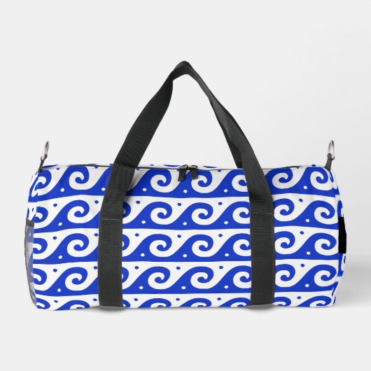 Greek Meander Key, Wave Key, Blauw, Jouw naam Plunjezak (Achterkant)