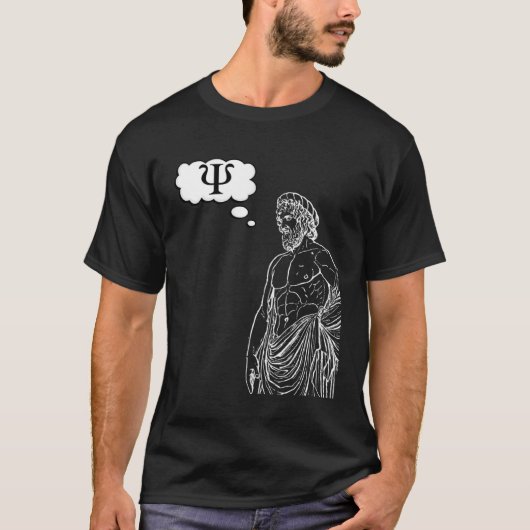 Greek Psi Statue Thought Bubble Expressing Thought T-shirt (Voorkant)