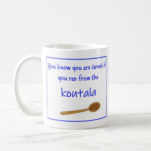 Greek Saying on Ceramic Mug (Gauche)