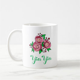 Greek YiaYia Mug with Roses Koffiemok