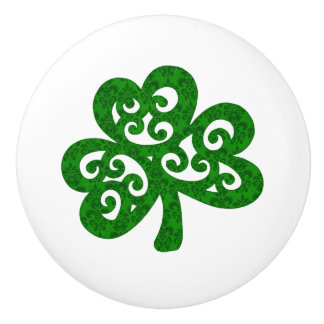 Greem Shamrock Designer keramische knop