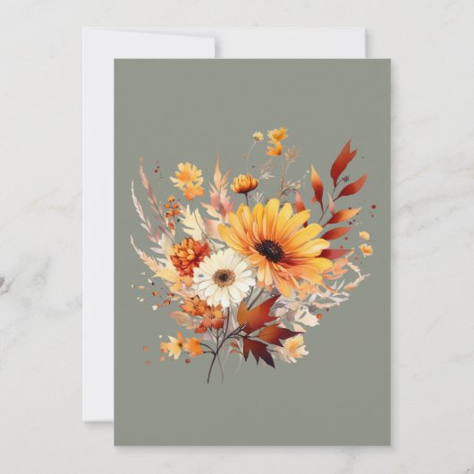 Green 100th Birthday Fall Floral Invitation (Dos)