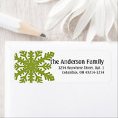 Green 1 Snowflake :: Return Address Labels (Insitu)