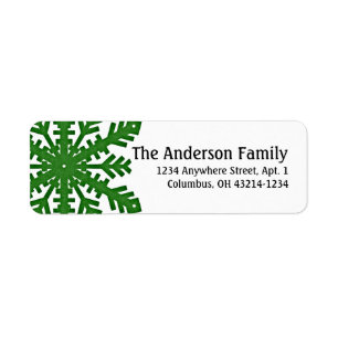 Green 2 Snowflake :: Étiquettes d'adresse de retou