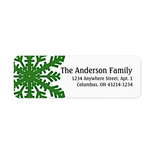Green 2 Snowflake :: Return Address Labels (Voorkant)