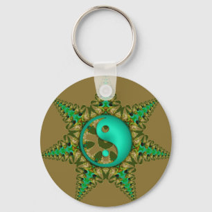 Green 2 YinYang Sleutelhanger