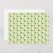Green 4 Leaf Clovers St Patricks Day Coins ​ Briefkaart (Voorkant / Achterkant)