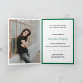 Green 4-Photo Fun Boxes Graduation Invitation (Intérieur)