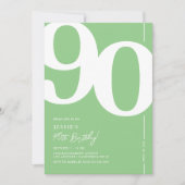 Green 90th Birthday Party Invitation (Devant)