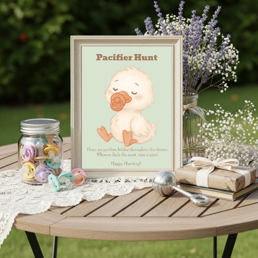 Green A Silly Goose Pacifier Hunt Baby Shower   Kaart