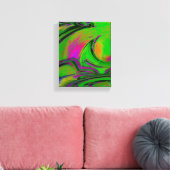 Green Abstract Canvas Print  (Insitu (Woonkamer))